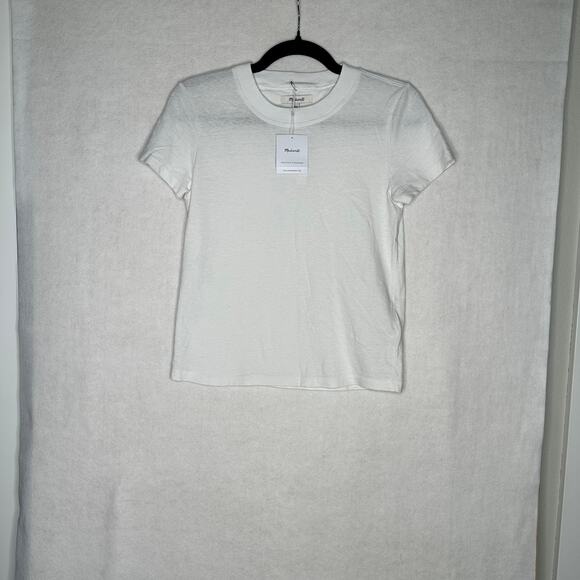 NWT Madewell White Premium Standard 01 The Shrunken Tee – Size XXS - Picture 7 of 13